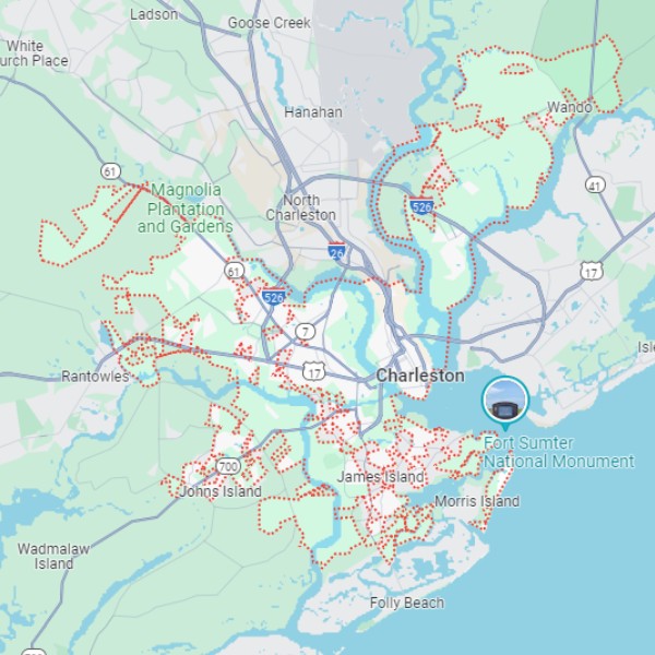 charleston sc map